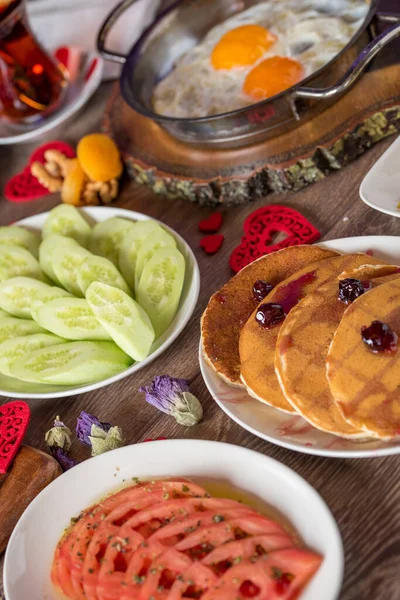 Delicioso Desayuno Turco Tradicional Mesa — Foto de Stock