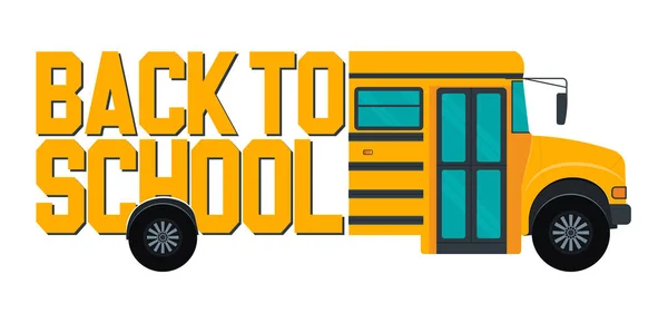 Okula Dönen Eski Sarı Okul Otobüsü — Stok Vektör