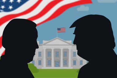 02 Eylül 2020 - Joe Biden 'ın Donald Trump' la karşı karşıya olduğu bir tasvir. 2020 ABD başkanlık seçimleri.