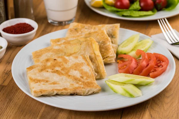 Deliciosa Comida Turca Gozleme Gozleme Pasteles Rellenos — Foto de Stock