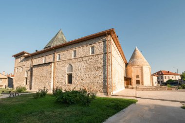 Beysehir, Konya 'daki tarihi Esrefoğlu Camii' nin dış görünüşü