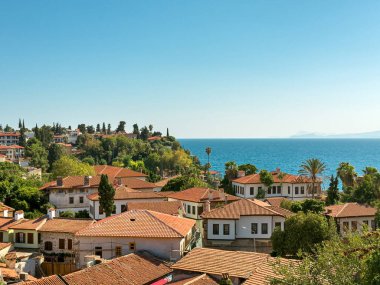 Akdeniz ve Kaleici 'nin eski çatıları Antalya Türkiye' de görülüyor