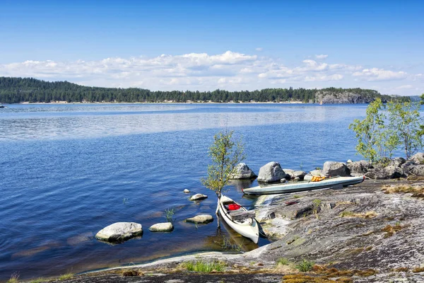 Lago Ladoga Uma Bela Paisagem — Fotografia de Stock
