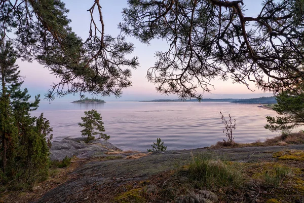 Lago Ladoga Uma Bela Paisagem — Fotografia de Stock