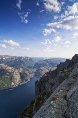 Norveç Lysefjord 'u, çok güzel bir manzara.