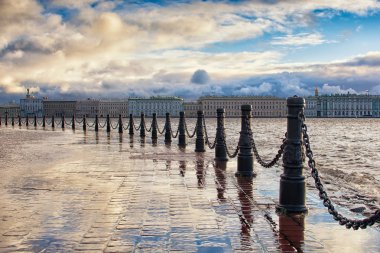 Saint-Petersburg ve nehir Neva, cityscape