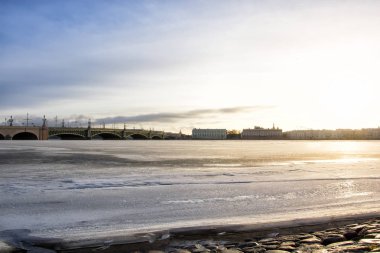 Saint-Petersburg ve nehir Neva, cityscape