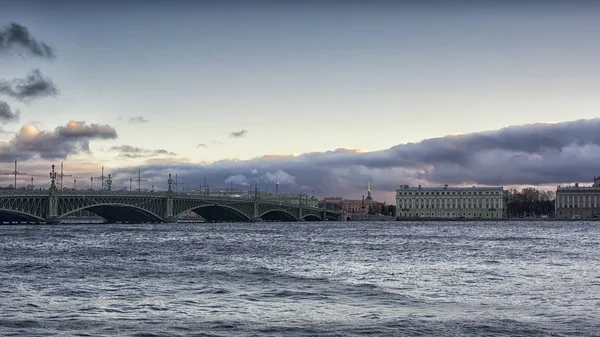 San Pietroburgo Fiume Neva Paesaggio Urbano — Foto Stock