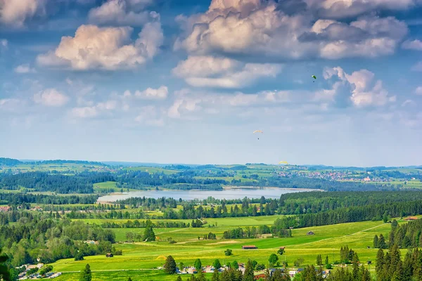 Neuschwanstein Şatosu Bavyera Alpleri Nde Almanya Ünlü Dönüm Noktası — Stok fotoğraf