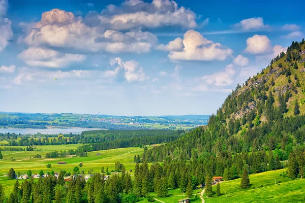 Neuschwanstein Şatosu Bavyera Alpleri Nde Almanya Ünlü Dönüm Noktası — Stok fotoğraf