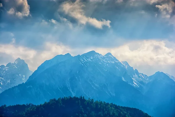 Neuschwanstein Şatosu Bavyera Alpleri Nde Almanya Ünlü Dönüm Noktası — Stok fotoğraf