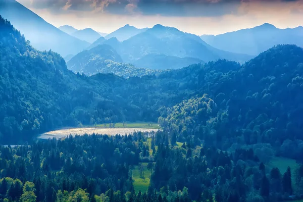 Neuschwanstein Şatosu Bavyera Alpleri Nde Almanya Ünlü Dönüm Noktası — Stok fotoğraf