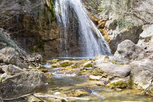 Rivière Montagne Les Chutes Jur Jur Crimée — Photo