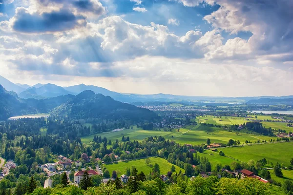 Neuschwanstein Şatosu Bavyera Alpleri Nde Almanya Ünlü Dönüm Noktası — Stok fotoğraf
