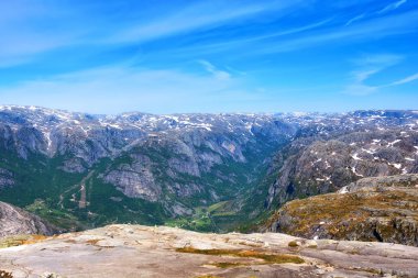 Norveç Lysefjord 'u, çok güzel bir manzara.