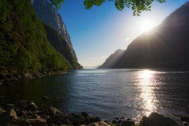 Norveç Lysefjord 'u, çok güzel bir manzara.