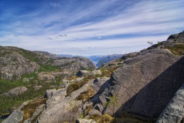 Norveç Lysefjord 'u, çok güzel bir manzara.
