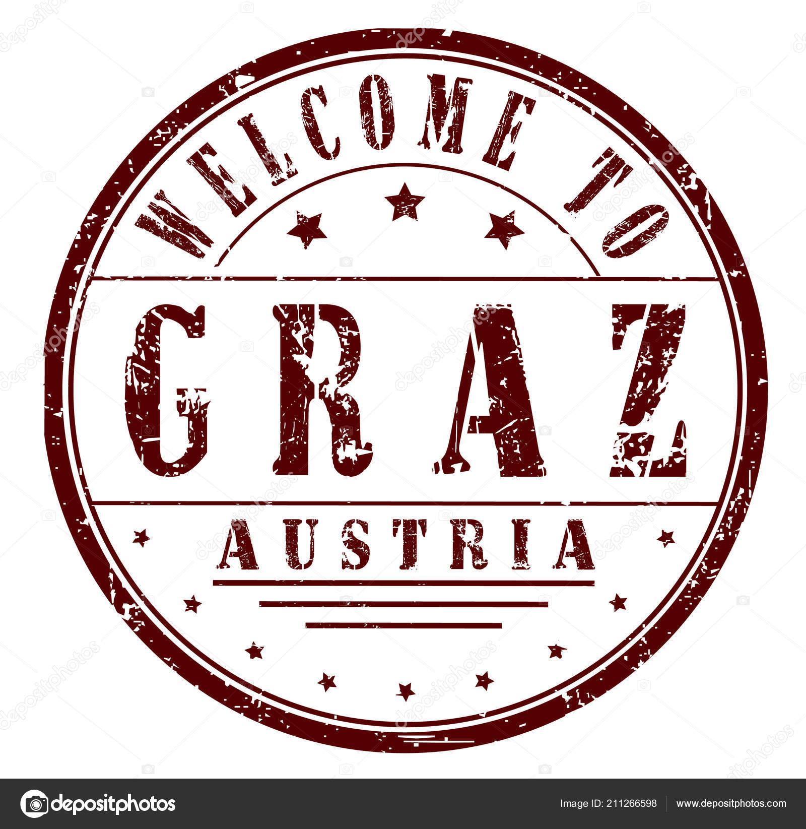 Rubber Stamp Welcome Graz Austria Vector Illustration — Stock Vector