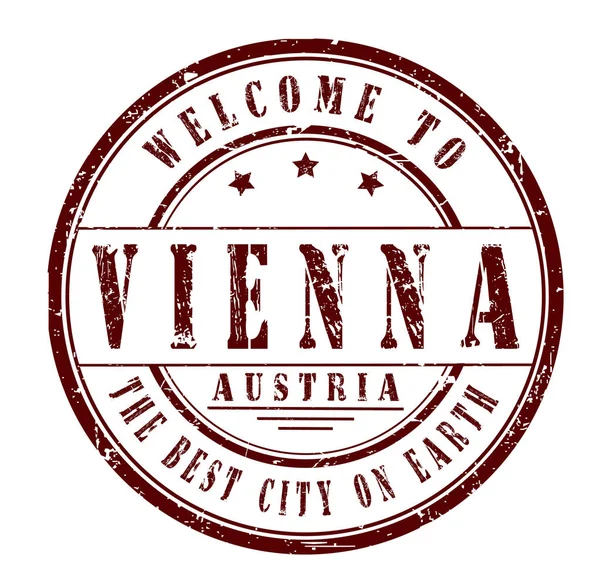 Rubber Stamp Welcome Vienna Austria Vector Illustration — Stock Vector