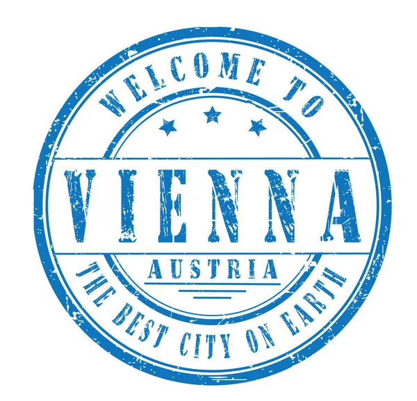 Rubber Stamp Welcome Vienna Austria Vector Illustration — Stock Vector