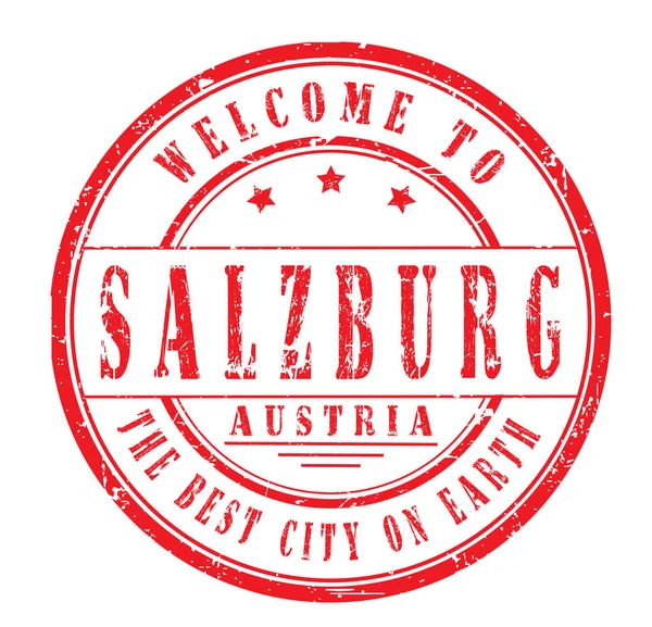 Gumibélyegző Üdvözöljük Salzburg Ausztria Vektoros Illusztráció — Stock Vector