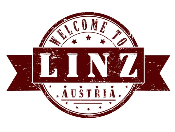 Rubber Stamp Welcome Linz Austria Vector Illustration — Stock Vector