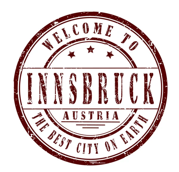 Rubber Stamp Welcome Innsbruck Austria Vector Illustration — Stock Vector