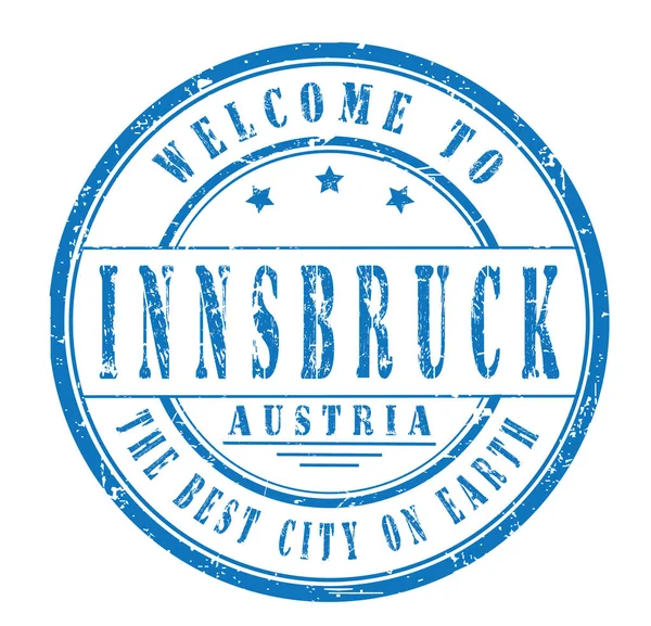Rubber Stamp Welcome Innsbruck Austria Vector Illustration — Stock Vector