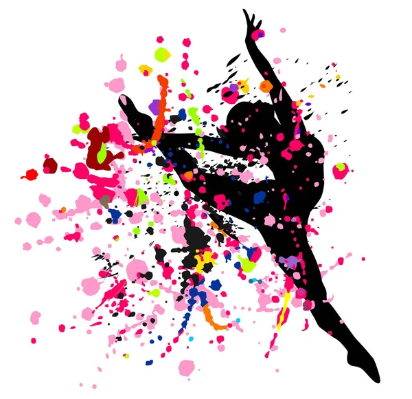 Bailarina en salpicaduras . — Vector de stock