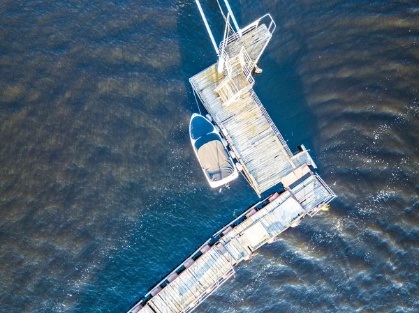 Вид Розкішний Круїзний Човен Біля Морського Причалу Морському Узбережжі — стокове фото