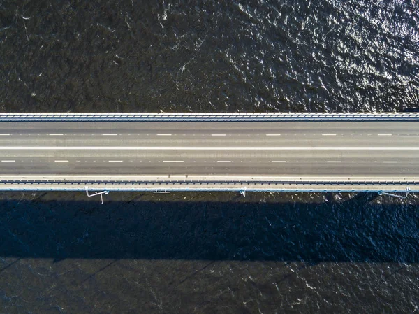 Aerial Top Empty Bridge River — Stock Photo, Image