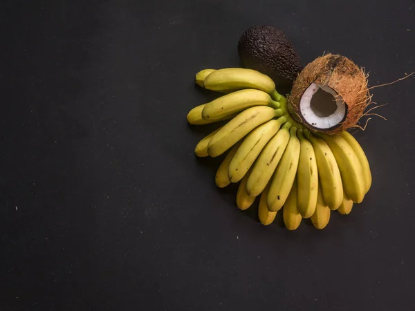 Conceito Design Espaço Cópia Aérea Com Frutas Exóticas Tropicais — Fotografia de Stock