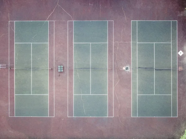 Arriba Aérea Abajo Pista Tenis Campo Deporte Vacío — Foto de Stock