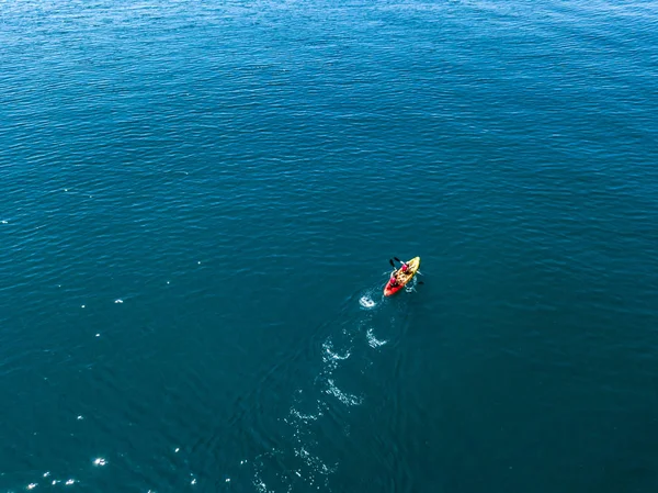 Aerial Kayak Boat Canoe Water Sea Surface Aerial — Stock Photo, Image