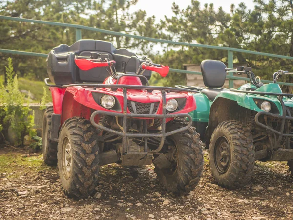 Close Atv Quad Bike Diry Ground Summer Season — Stock Photo, Image