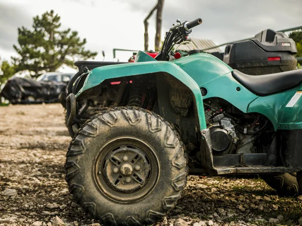 Atv Mountain Parking Zone Rainy Summer Day — Stock Photo, Image