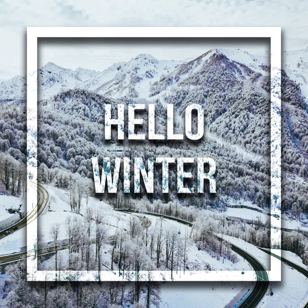 winter is coming text concept over the snowy nature scene backgound f