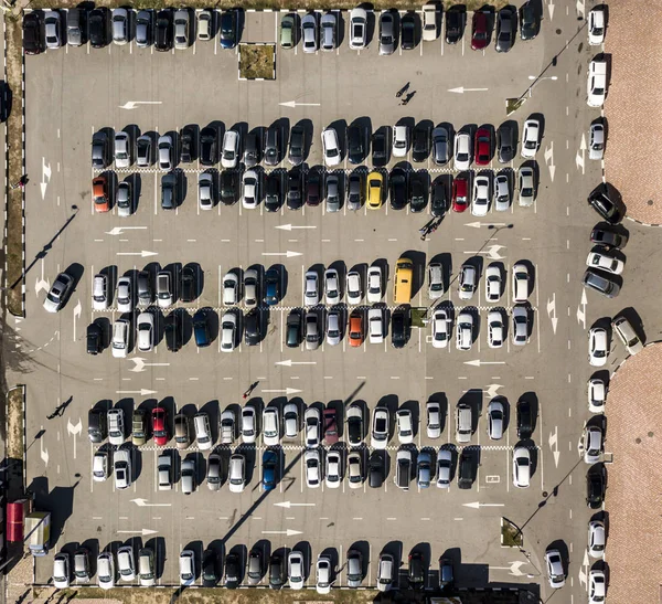 Von oben Ansicht von Parkplatz Textur Antenne Drohne erschossen Hintergrund f — Stockfoto