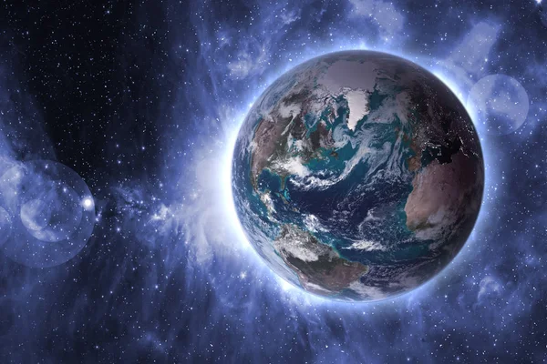 kızdırma devre dış gökada uzayda ile dünya gezegeni. Bu görüntü Nasa f tarafından döşenmiş unsurları