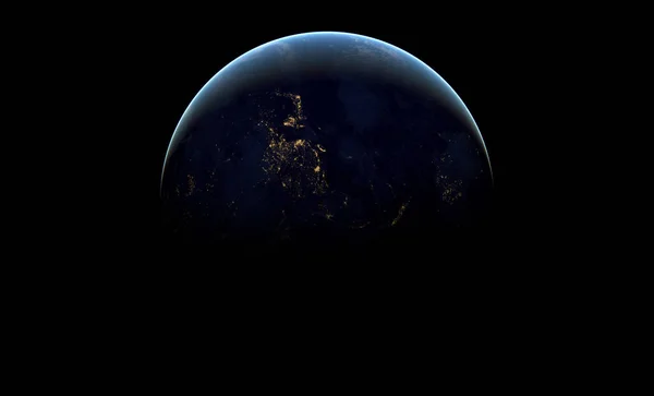 Abstract image wallpaper of planet earth in dark outer space. Elements of this image furnished by NASA — Stock Photo, Image