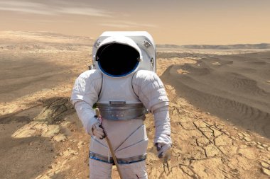 astronot mars gezegeni onun misyonu karada yapıyor. Güneş sistemi nasa tarafından döşenmiş bu görüntü b. unsurları