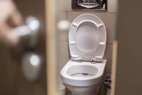 Public toilet restroom in city building interior b — Stock Photo, Image