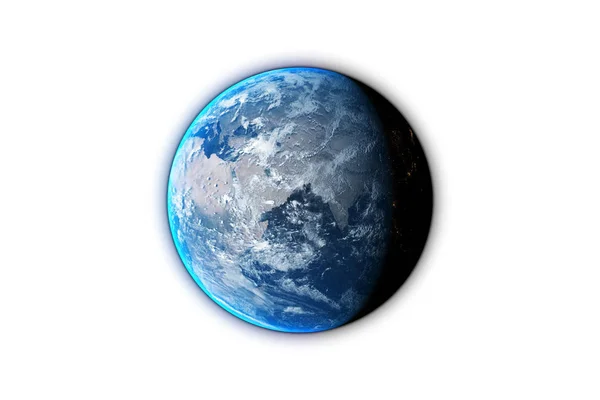 Planeta tierra aislado sobre fondo negro, 3d render. Elementos de esta imagen proporcionados por nasa — Foto de Stock