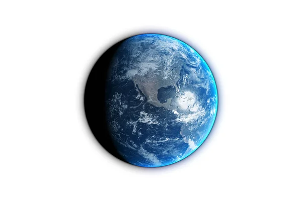 Planète terre isolé sur fond noir, rendu 3d s. Eléments de cette image fournis par nasa — Photo