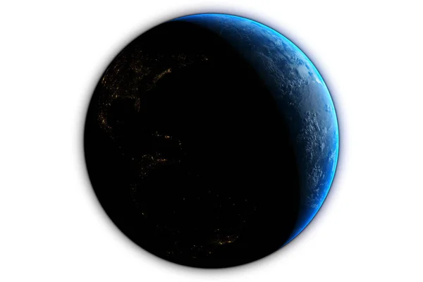 Planeta tierra aislada sobre fondo negro, 3d render s. Elementos de esta imagen amueblada por nasa — Foto de Stock