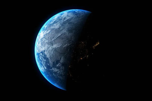 Planeta tierra aislado sobre fondo negro, 3d renders. Elementos de esta imagen proporcionados por nasa — Foto de Stock