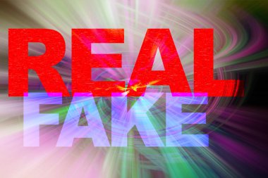 gerçek ve sahte kelimeler illüstrasyon, yalan kavramları