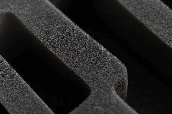 Textura Abstracta Goma Espuma Negra Oscura Vista Macro Superficie Texturizada — Foto de Stock