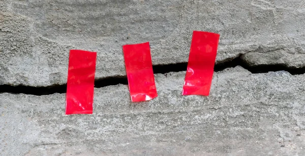 Een Scheur Het Beton Symbool Van Aardbeving Ramp Verzegeld Met — Stockfoto