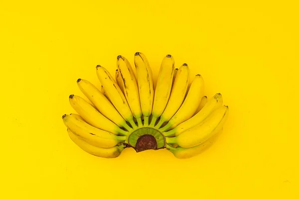 Rijp Trendy Klaar Eten Lelijke Bos Van Mini Bananen Met — Stockfoto